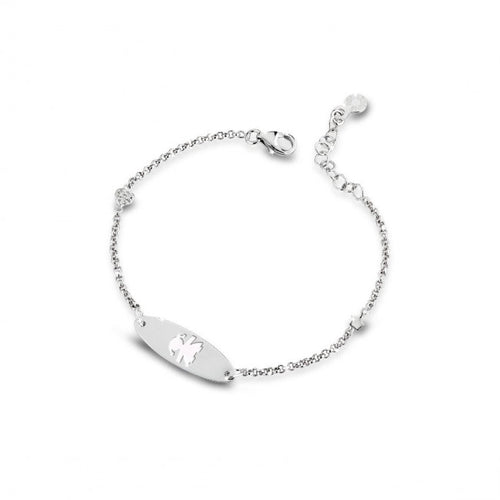 Bracciale le Bebe' Bimba Oro Bianco e Smalto Bianco