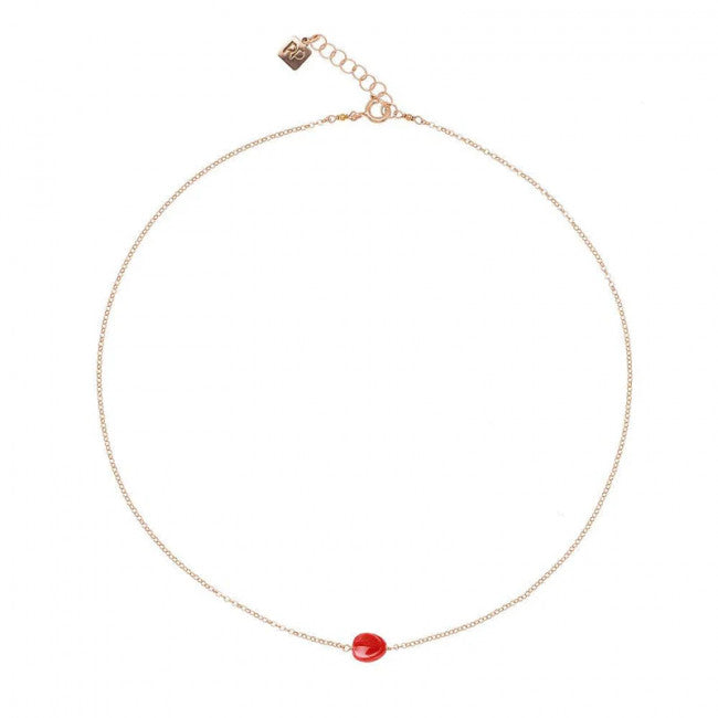 Girocollo Rosso Prezioso Argento 925 Semino D'amore Rosso