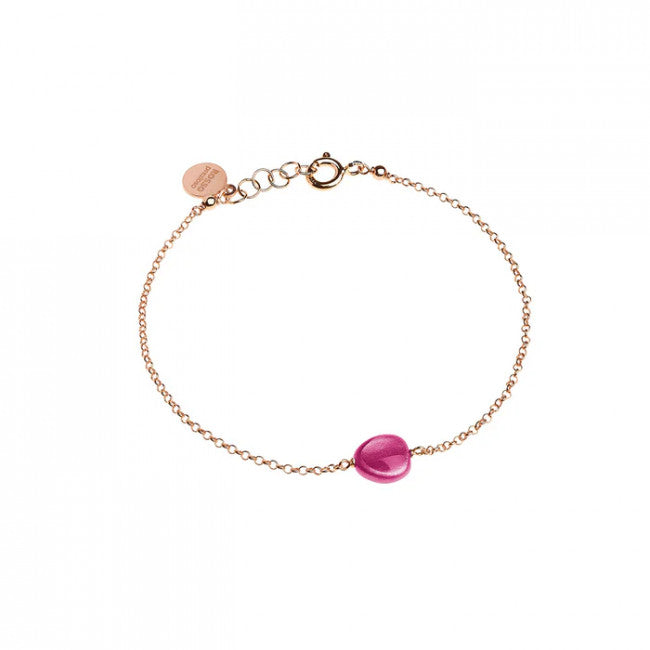 Bracciale Rosso Prezioso Argento 925 Semino D'amore Rosa Aurora