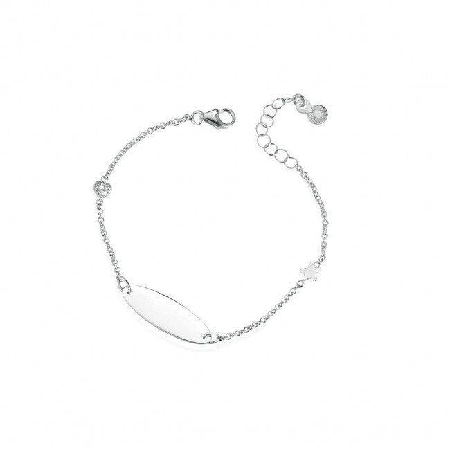 Bracciale le Bebe' Bimba Oro Bianco e Smalto Bianco