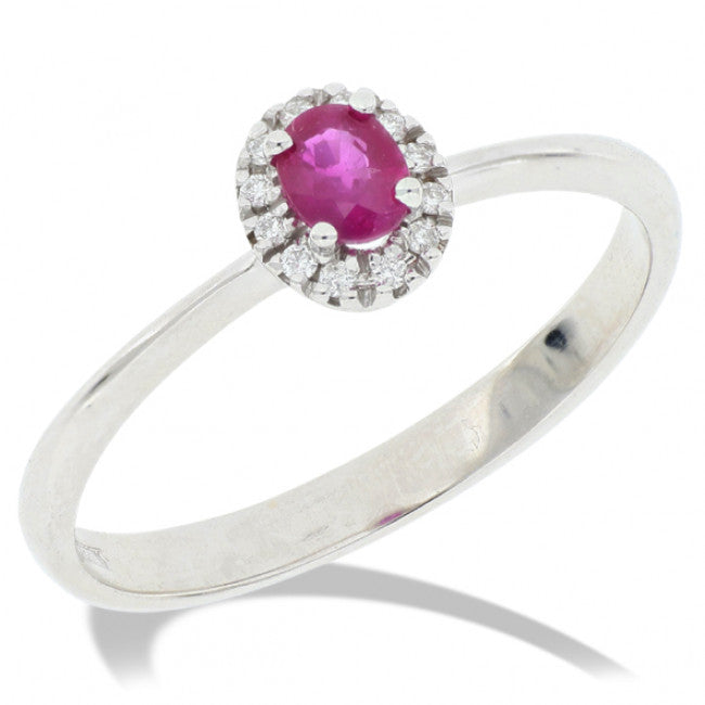 Anello Gemoro Oro 18kt Gr. 1,95 Diamanti Ct. 0,45 e Rubino Ct. 0,24