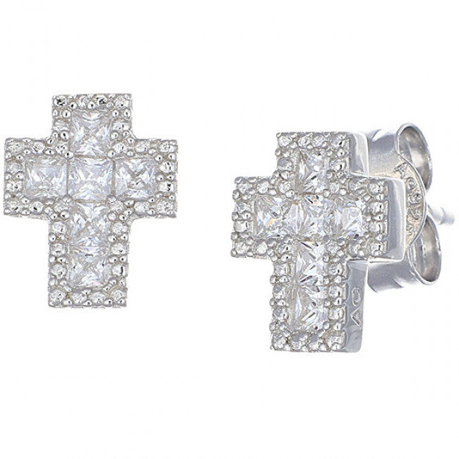 Orecchini Argento Croci Amen