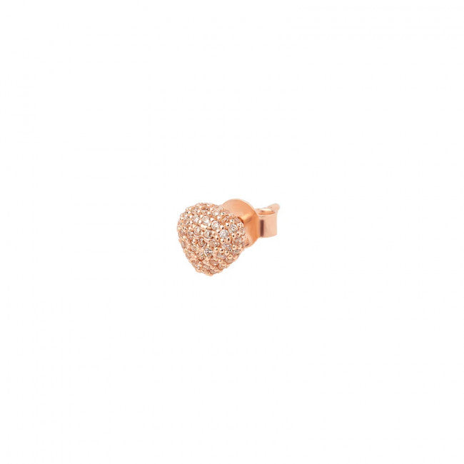 Monorecchino Rosso Prezioso Argento 925 Semino D'amore Sparkling Golden Champagne