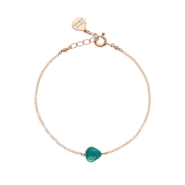 Bracciale Rosso Prezioso Argento 925 Semino D'amore Tormalina Verde