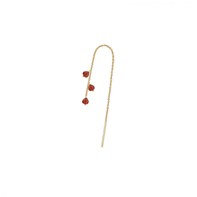 Monorecchino Rosso Prezioso Oro 9kt i Mini Semini Oc00425se-gr Granato