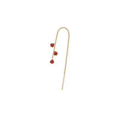 Monorecchino Rosso Prezioso Oro 9kt i Mini Semini Oc00425se-gr Granato