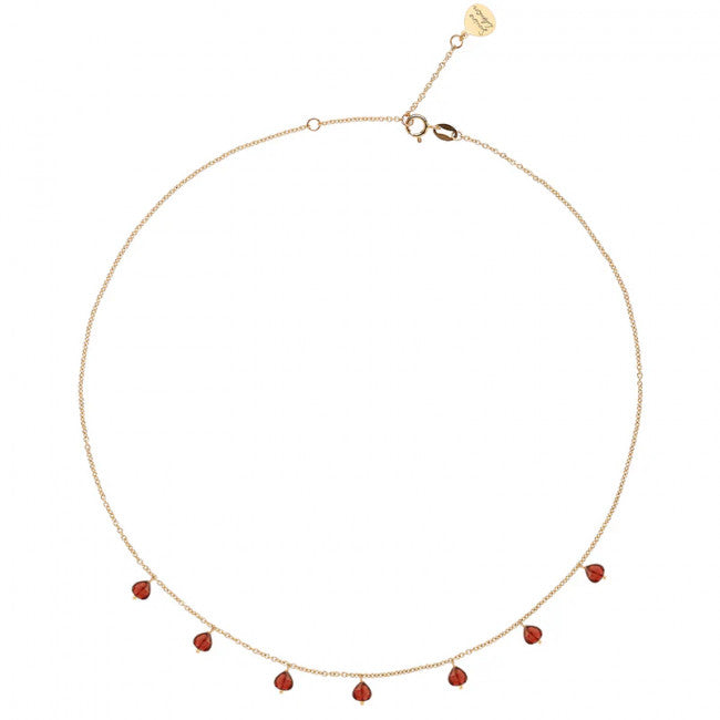 Collana Rosso Prezioso Oro 9kt i Mini Semini Gc00428se-gr Granato