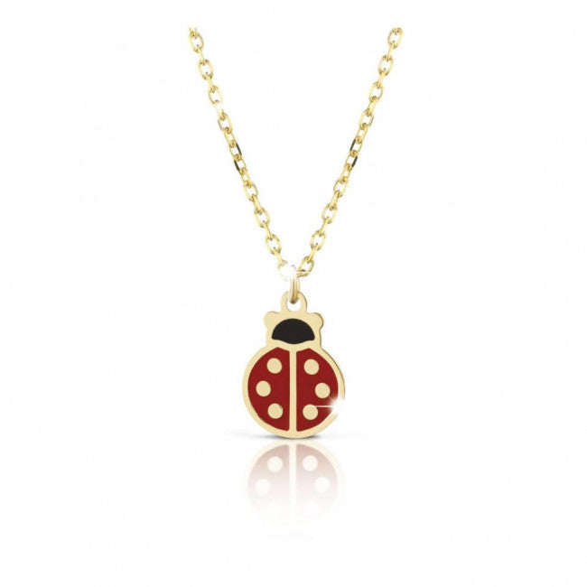 Collana le Bebe' in Oro Giallo con Coccinella Smaltata