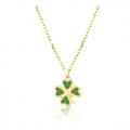 Collana le Bebe' in Oro Giallo con Quadrifoglio Smaltato