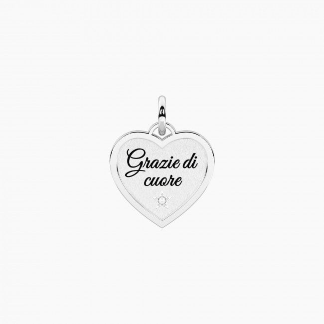 Kidult By You Charm Acciaio Love Grazie di Cuore