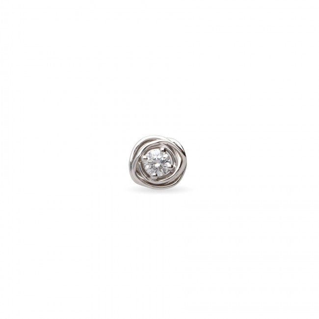 Mono Orecchino Filodellavita Oro Bianco 9kt e Diamante Ct. 0,14 Vs2