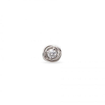 Mono Orecchino Filodellavita Oro Bianco 9kt e Diamante Ct. 0,14 Vs2