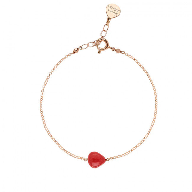 Bracciale Rosso Prezioso Argento 925 Semino D'amore Rosso