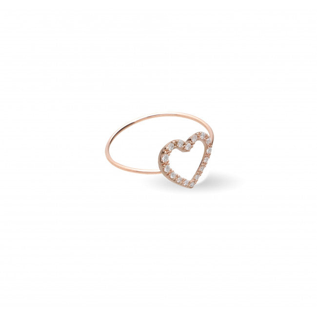 Anello Oro 9kt e Diamanti Filo D'amore