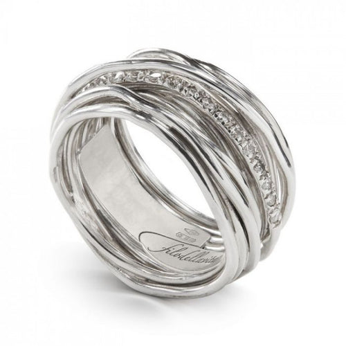 Anello Filodellavita Classic Collection 13 Fili Argento 925 e Diamanti Bianchi