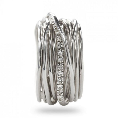 Anello Filodellavita Classic Collection 13 Fili Argento 925 e Diamanti Bianchi