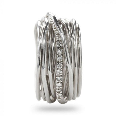 Anello Filodellavita Classic Collection 13 Fili Argento 925 e Diamanti Bianchi