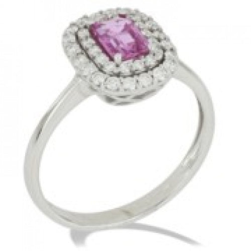 Anello Gemoro Oro 18kt Gr. 2,70 Corindone Varieta' Zaffiro Ct. 0,65 Diamanti Ct. 0,33