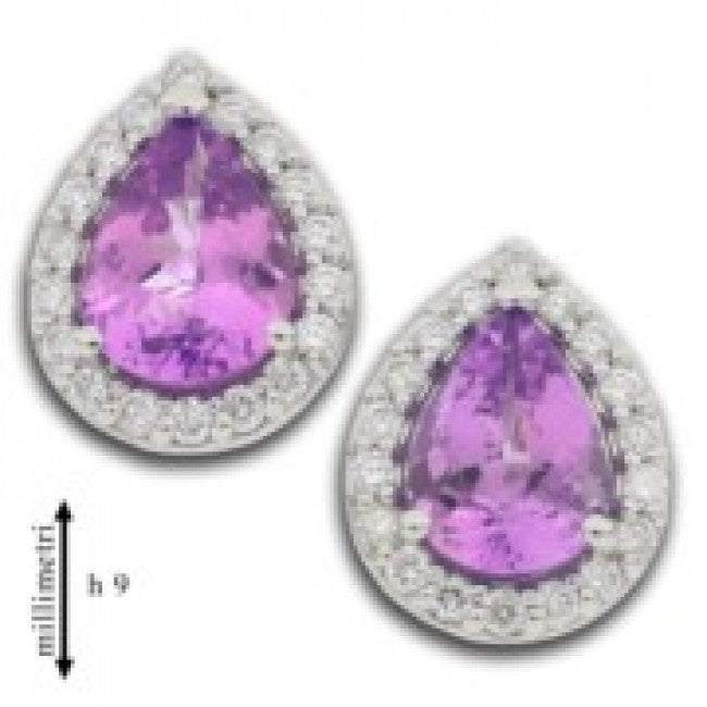 Orecchini Gemoro Oro 18kt Corindone Naturale e Diamanti Naturali