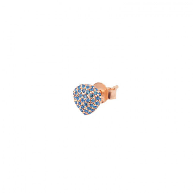 Monorecchino Rosso Prezioso Argento 925 Semino D'amore Sparkling Ocean Blu