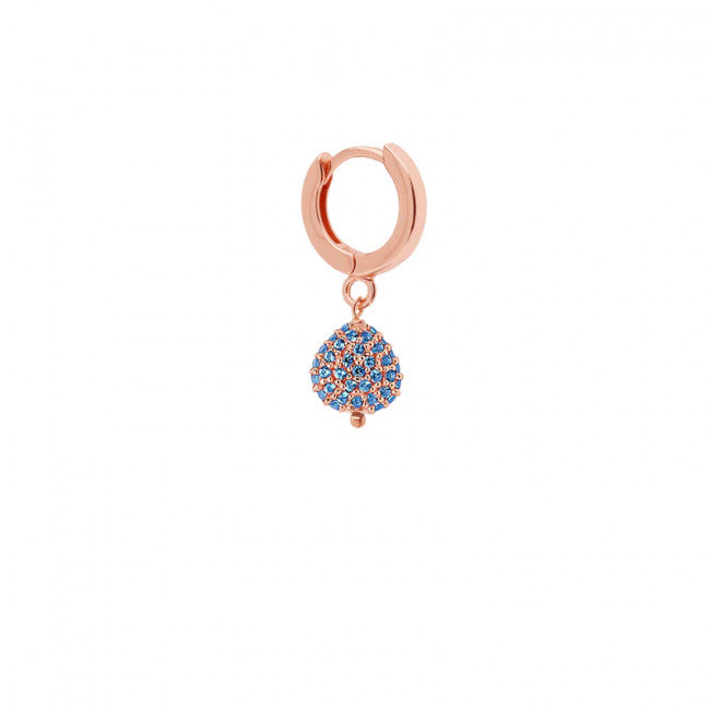Monorecchino Rosso Prezioso Argento 925 Semino D'amore Sparkling Ocean Blu
