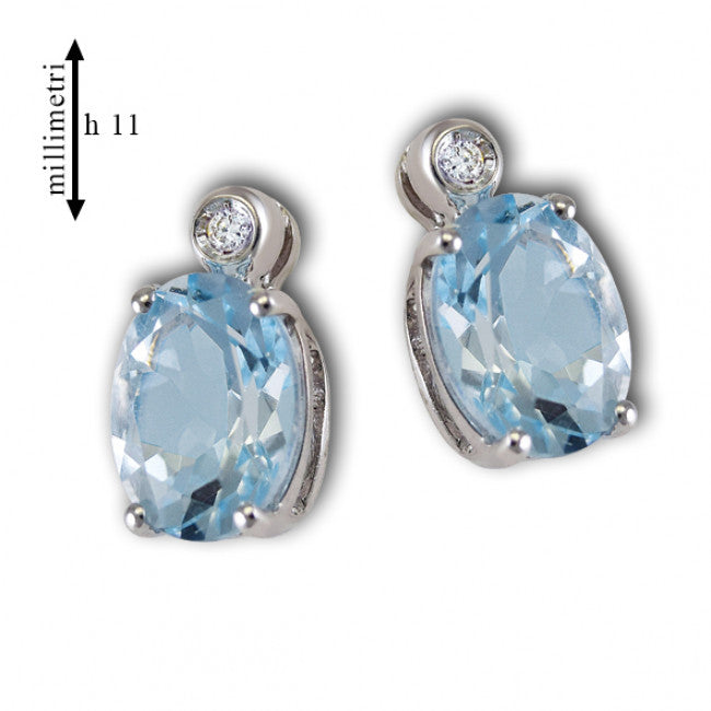 Orecchini Acqua Marina Gemoro Oro 9kt