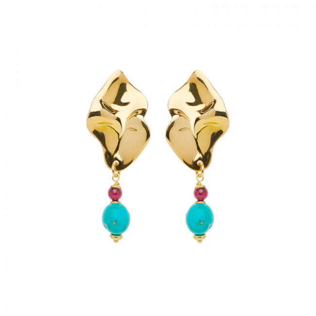 Orecchini Rosso Prezioso Argento Courage Turquoise