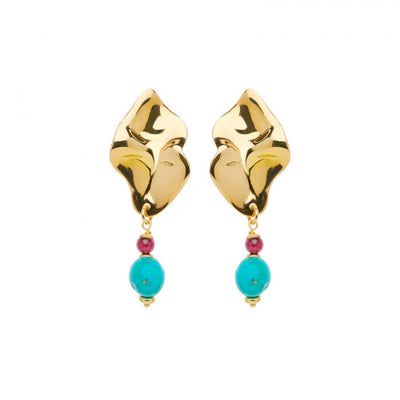 Orecchini Rosso Prezioso Argento Courage Turquoise