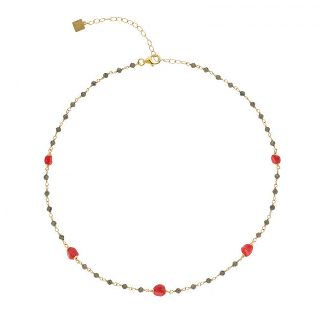 Girocollo Rosso Prezioso Argento 925 Shine