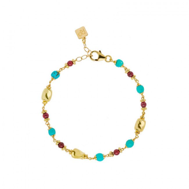 Bracciale Rosso Prezioso Argento Turquoise & Garnet