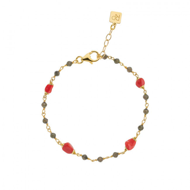Bracciale Rosso Prezioso Argento Shine