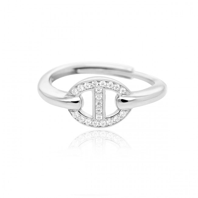 Anello Mabina Argento Zirconi Regolabile