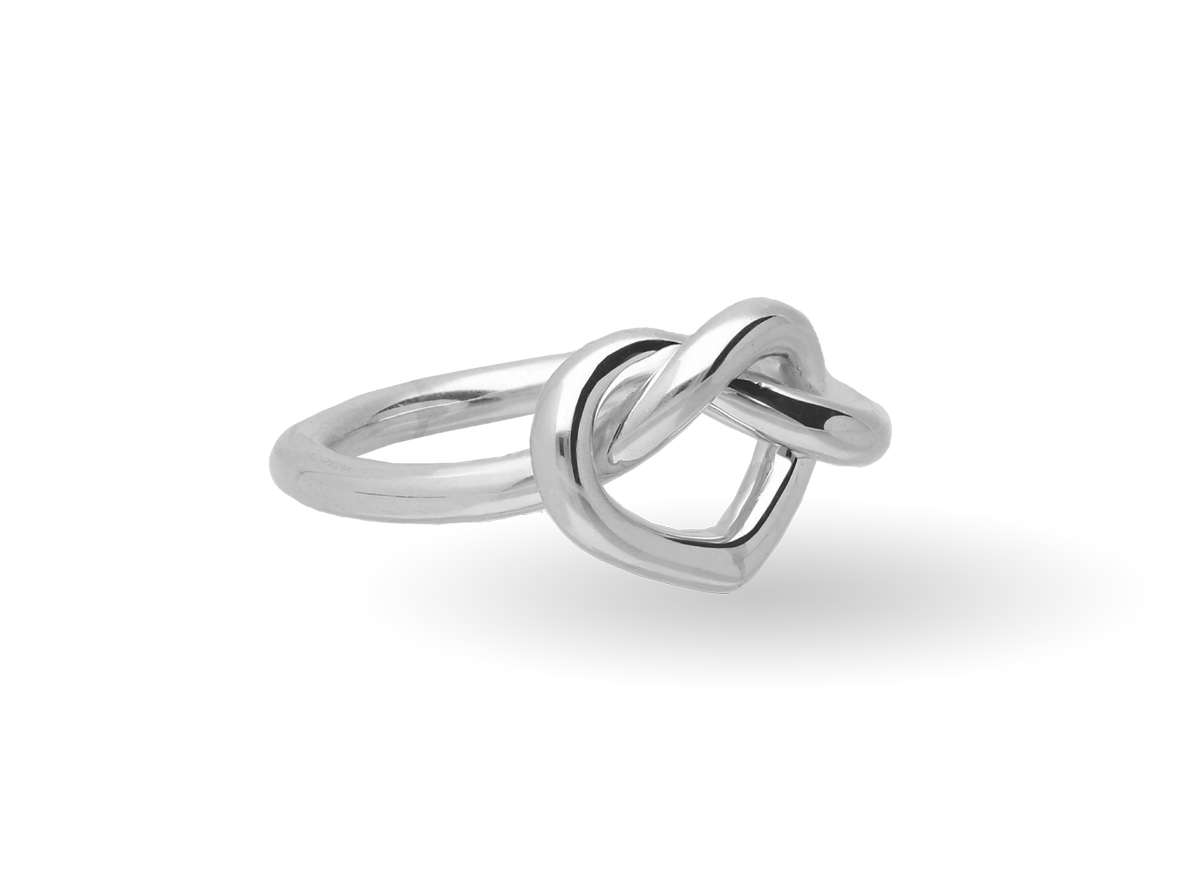 Anello Cuore Annodato Rubinia in Argento 925 AN203A | ARVIMO Gioielli