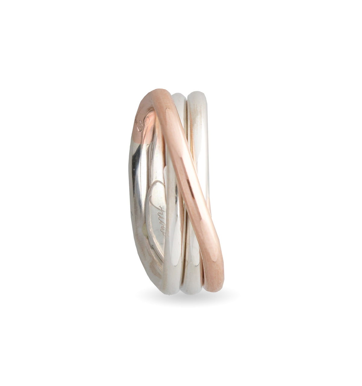 Anello Filodellavita Rubinia 3 Fili Argento e Oro Rosa 9kt AN322AR-15 | ARVIMO Gioielli
