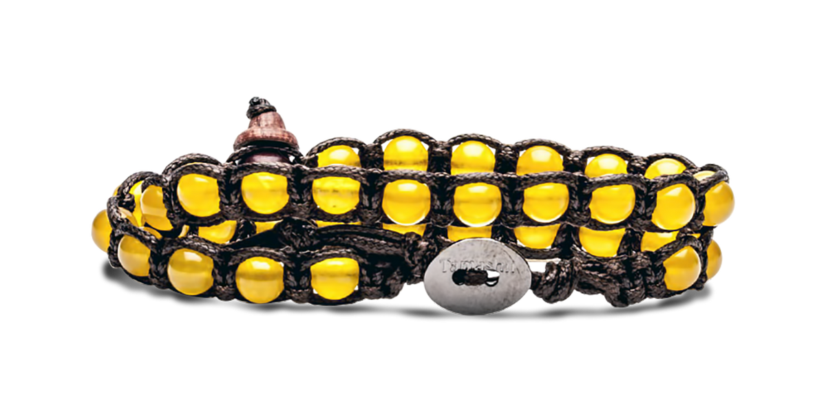 Bracciale Tamashii Agata Gialla 2 Giri 6 mm