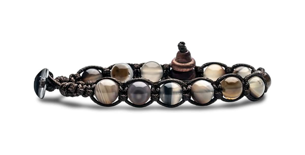Bracciale Tamashii Agata Grigia Striata Classico 8 mm