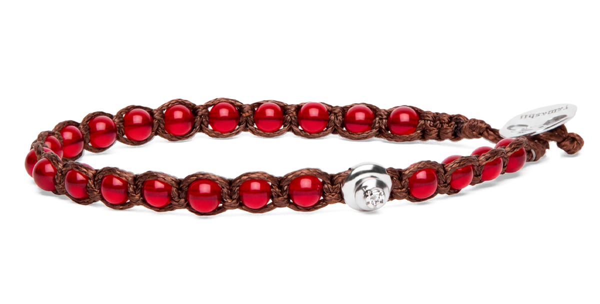 Bracciale Tamashii Essenza Agata Rosso Passione Argento 925