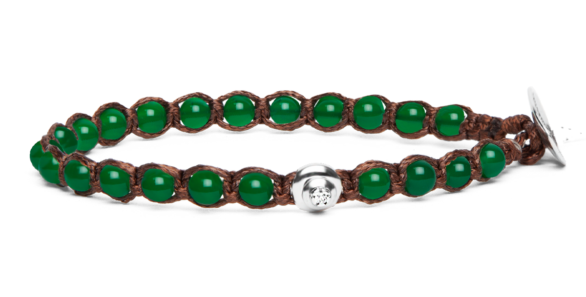 Bracciale Tamashii Essenza Agata Verde Argento 925