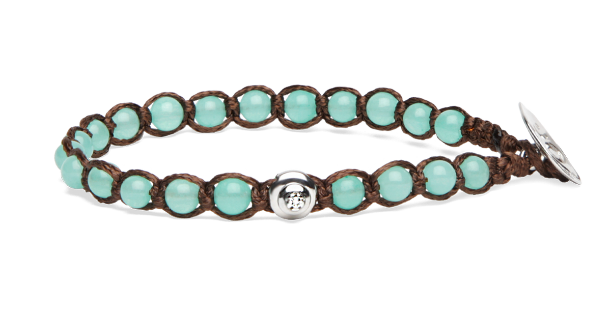 Bracciale Tamashii Essenza Agata Verde Menta Chiara Argento 925