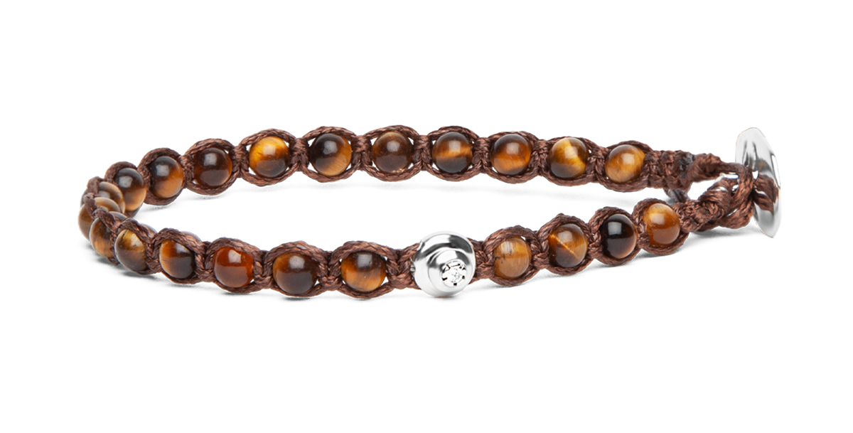 Bracciale Tamashii Essenza Occhio di Tigre Marrone Argento 925