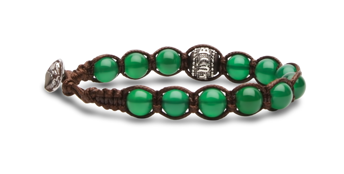 Bracciale Tamashii Agata Verde Ruota della Preghiera