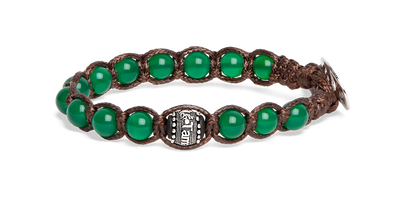 Bracciale Tamashii Agata Verde Ruota della Preghiera 6 mm