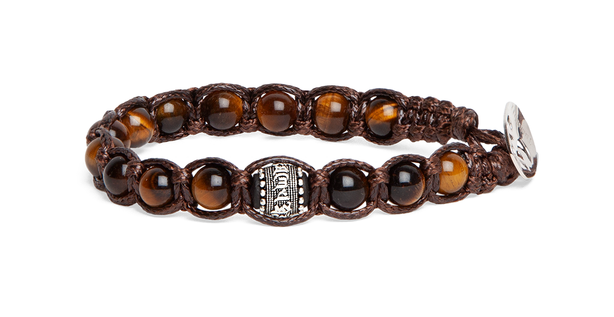 Bracciale Tamashii Occhio di Tigre Ruota della Preghiera 6 mm