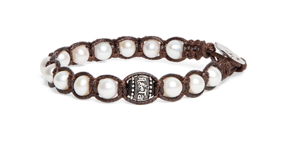 Bracciale Tamashii Perla Naturale Ruota della Preghiera 6 mm
