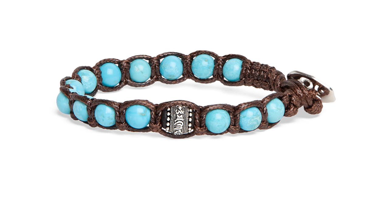 Bracciale Tamashii Turchese Ruota della Preghiera 6 mm