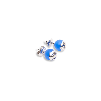 Orecchini Tamashii Sfera Agata Blu Argento 925