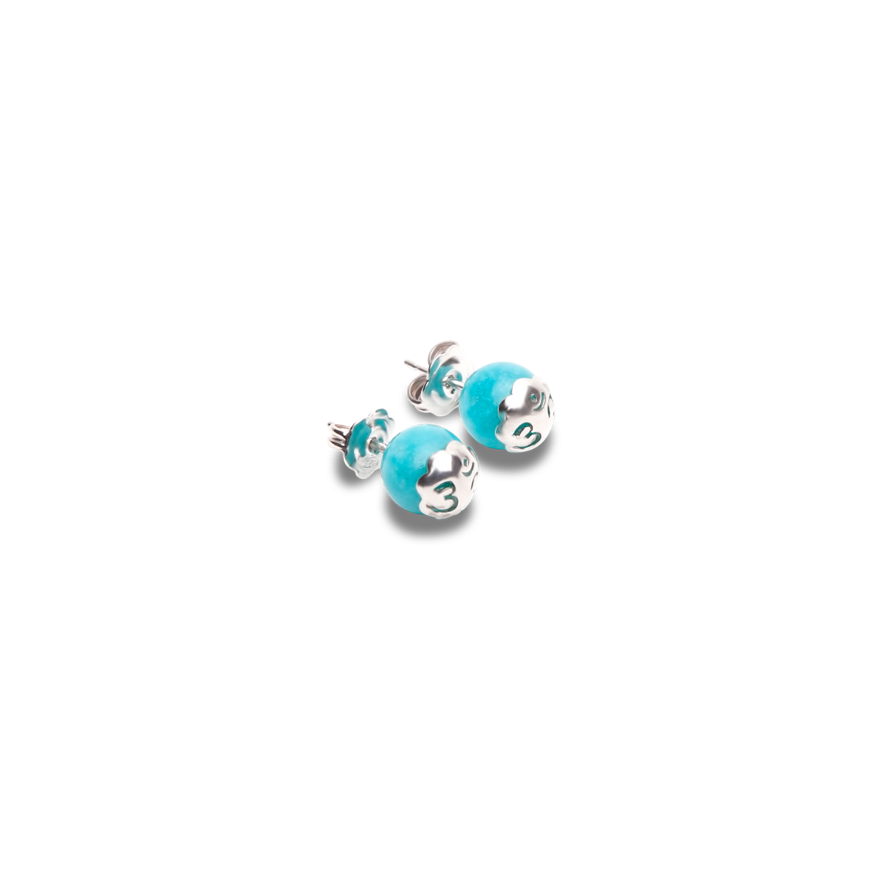 Orecchini Tamashii Sphere Giada Verde Acqua Argento 925 EHST8-200 | ARVIMO Gioielli