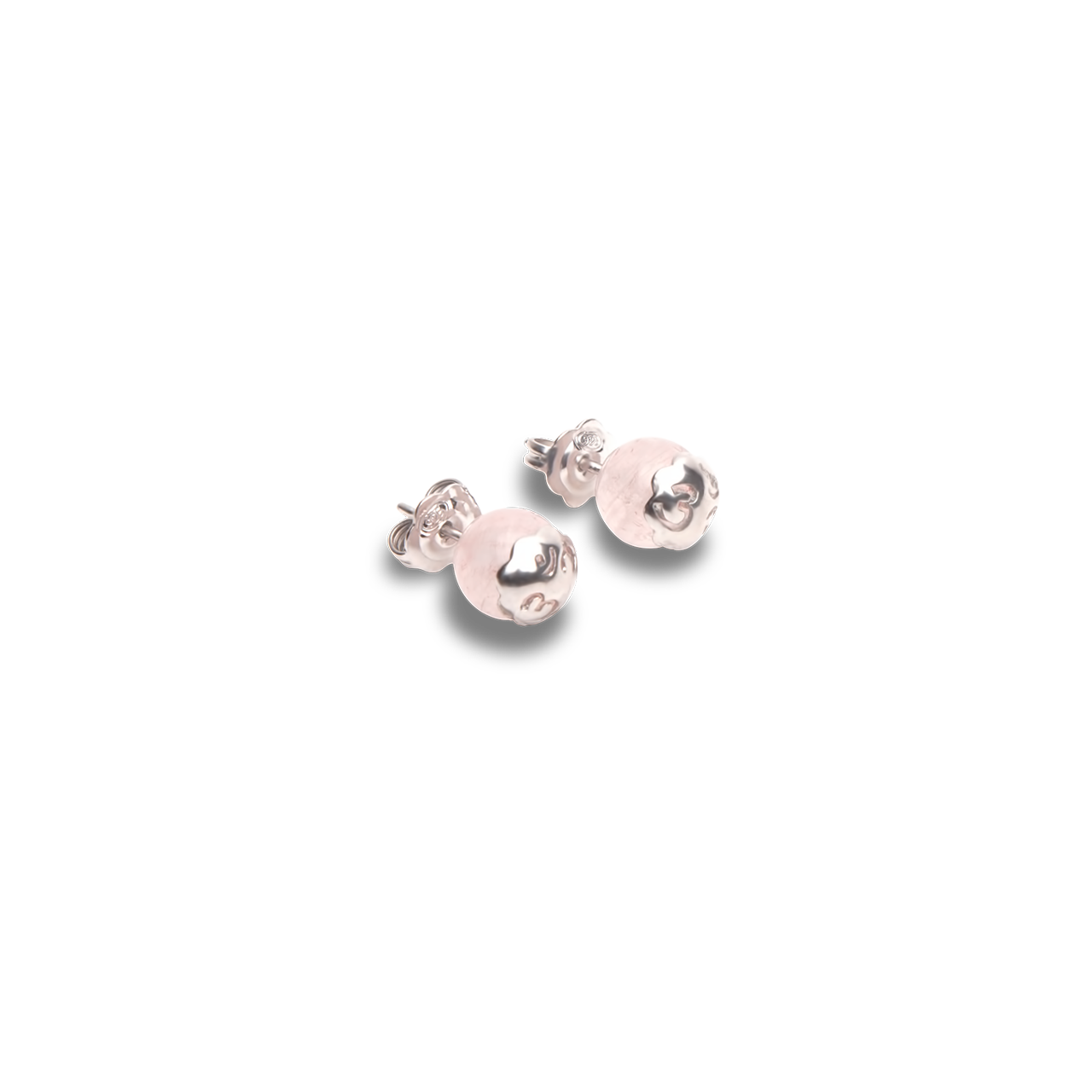 Orecchini Tamashii Sphere Quarzo Rosa Argento 925 EHST8-33 | ARVIMO Gioielli