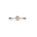 Anello Ti Sento Milano Solitario Argento Oro Rosa e Zircone 1868ZR | ARVIMO Gioielli