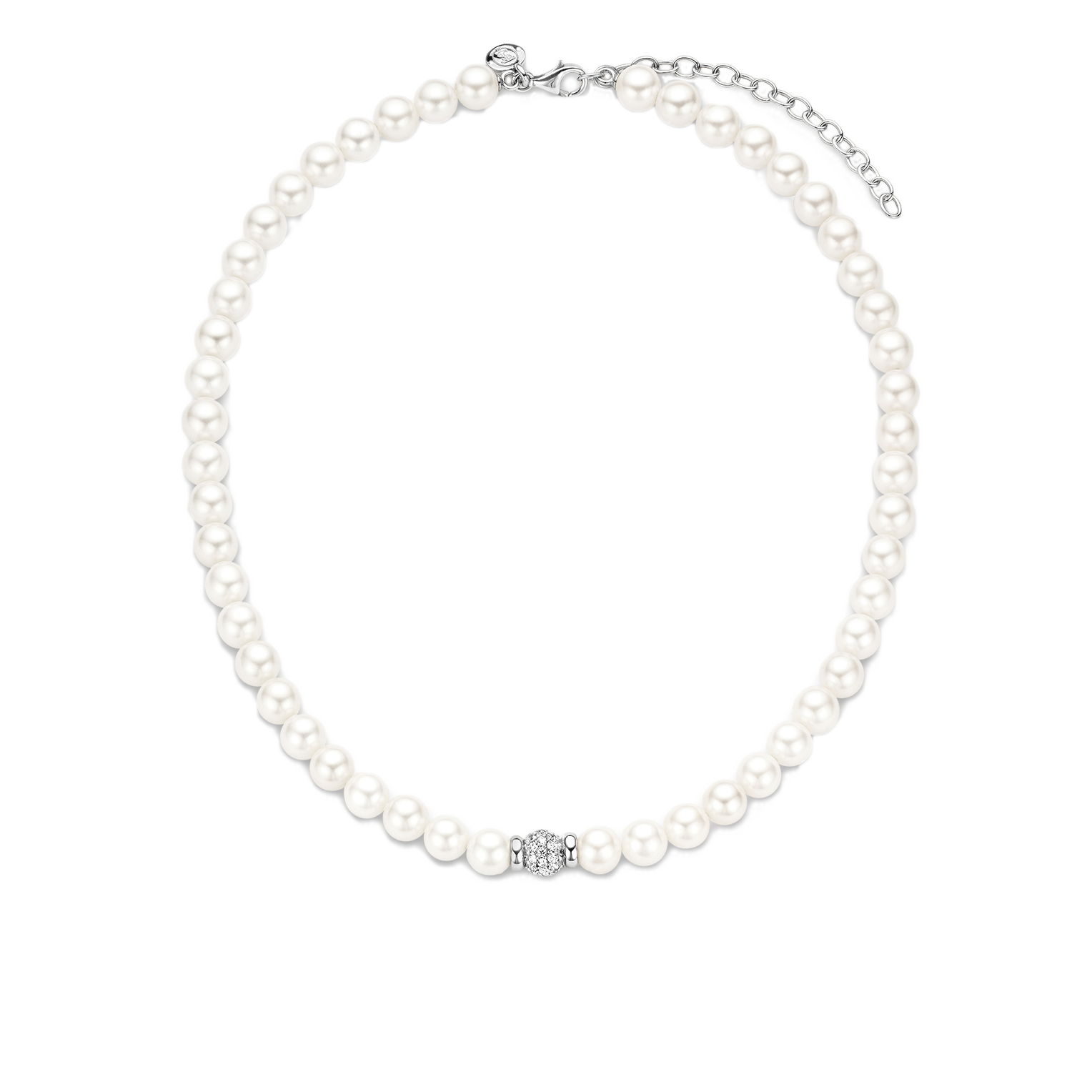 Girocollo Ti Sento Milano Perle e Boule Argento 3814PW-42 | ARVIMO Gioielli